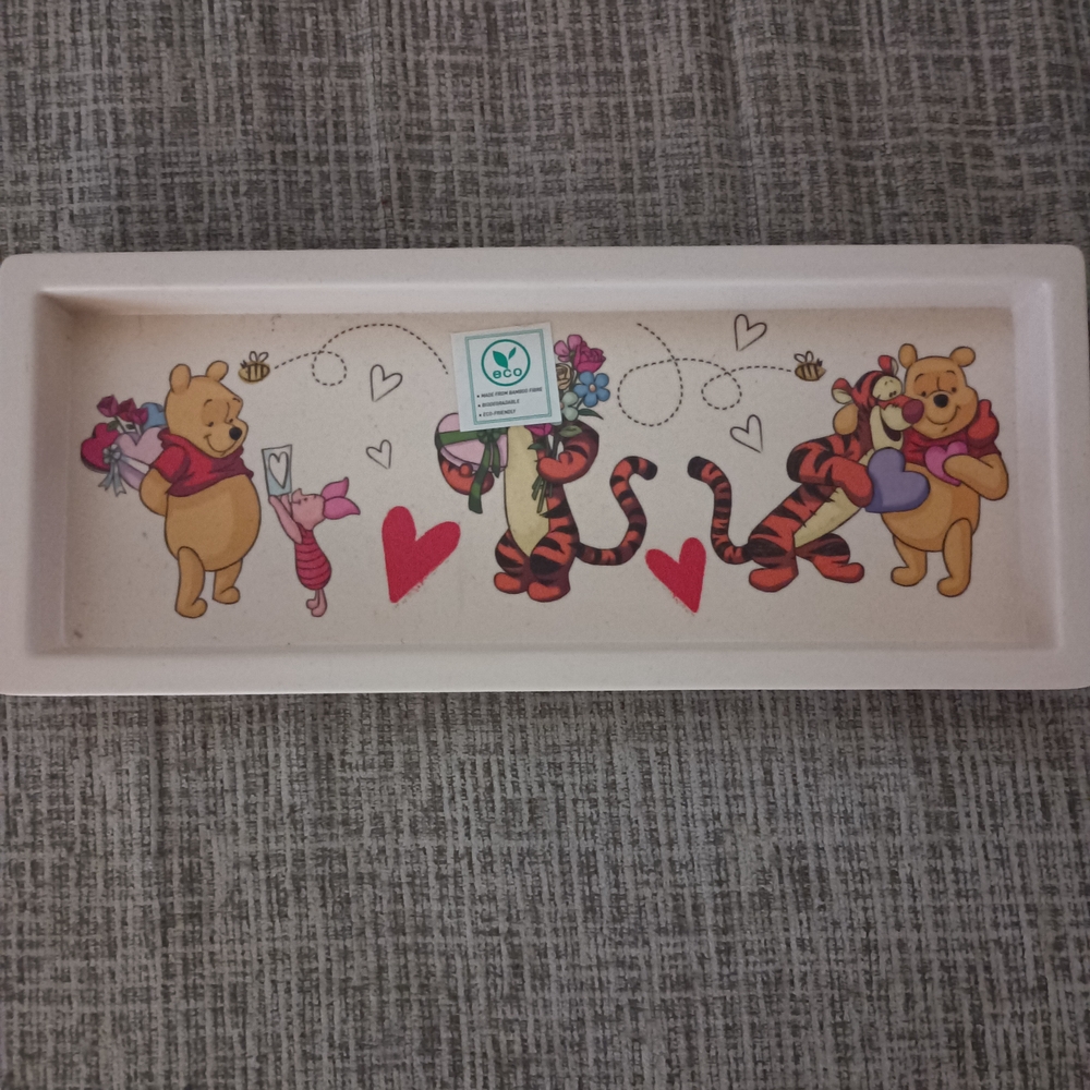Disney Cream Valentine's Day Tray with Winnie the Pooh and Tigger